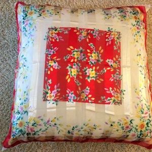 Red Lily 36" Silk Scarf Pillow (Oreilles)